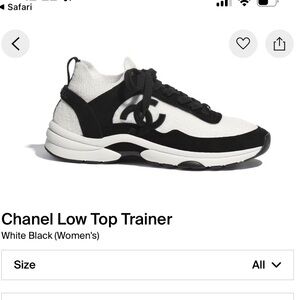 CHANEL Women's Black and White Sneakers
